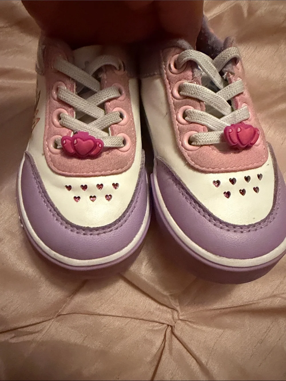 Bluey Ground up toddler Heart-Accent Sneakers in Pink, White and Lavender